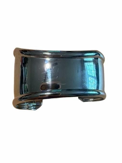 Chunky Silver Plated Curved Cuff Bracelet 6