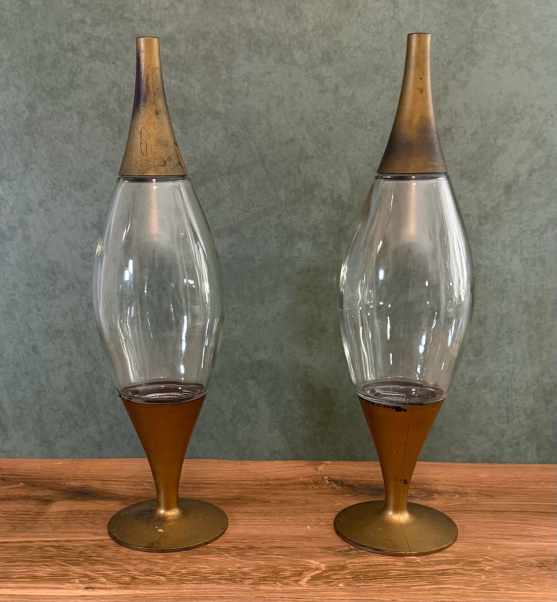 Vintage 1950s Space Age Whiskey Decanters Atomic Era MCM Art Deco 1