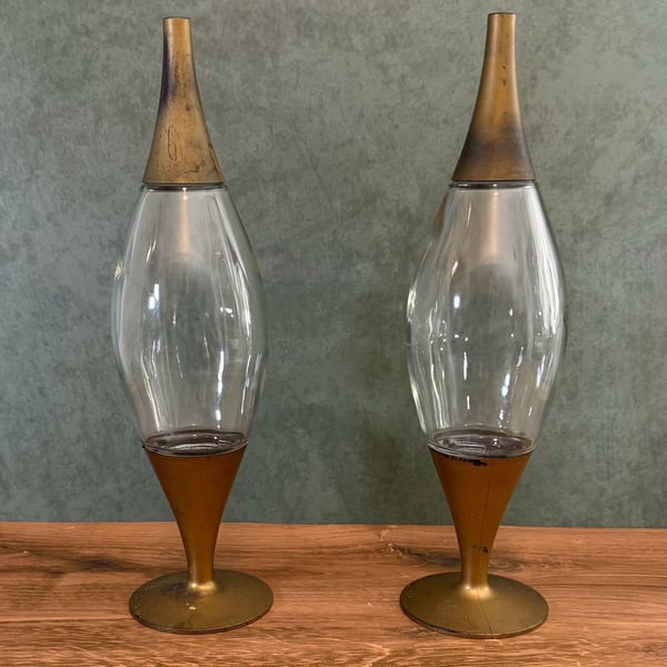 Vintage 1950s Space Age Whiskey Decanters Atomic Era MCM Art Deco