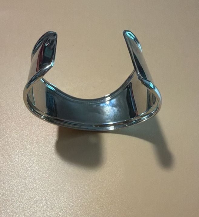 Chunky Silver Plated Curved Cuff Bracelet 7