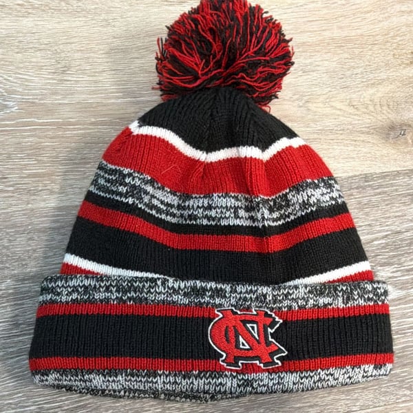 New Era NC State Wolfpack Pom Beanie Knit Hat Winter Red Black