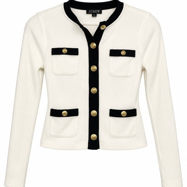 J. Crew Emilie Sweater Lady Jacket Size S White