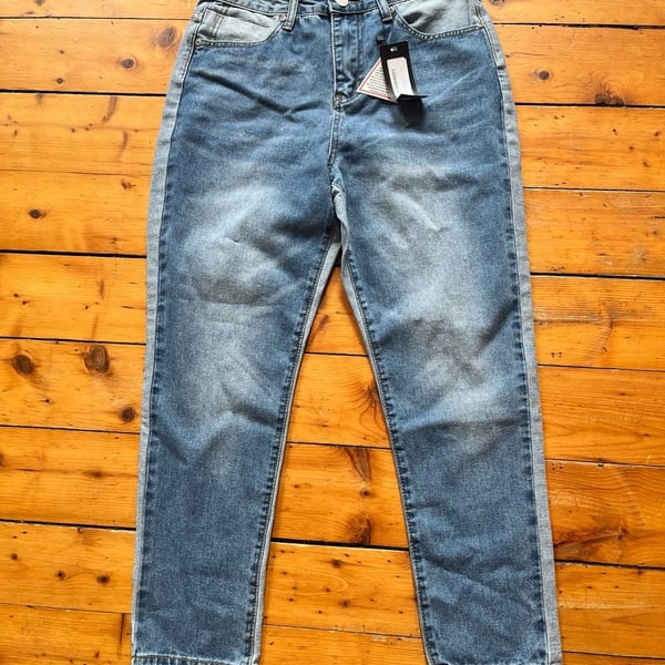 Nasty Gal Two Sides To Every Story Mom Jeans Size US 6 Blue