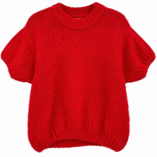 Benaaar Red Short Sleeve Knit Sweater
