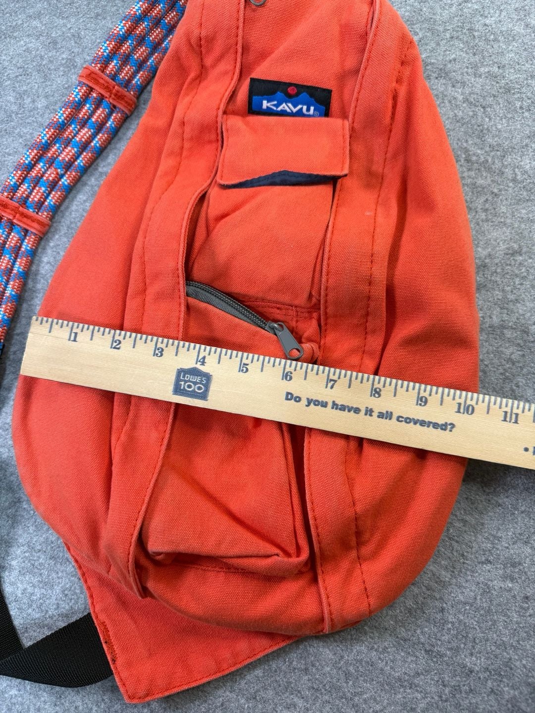 Kavu Rope Sling Bag Orange Cotton Crossbody Backpack 9