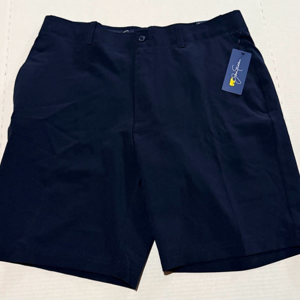 Jack Nicklaus Golf Shorts Size 36 Navy Blue Performance Flat Front NWT