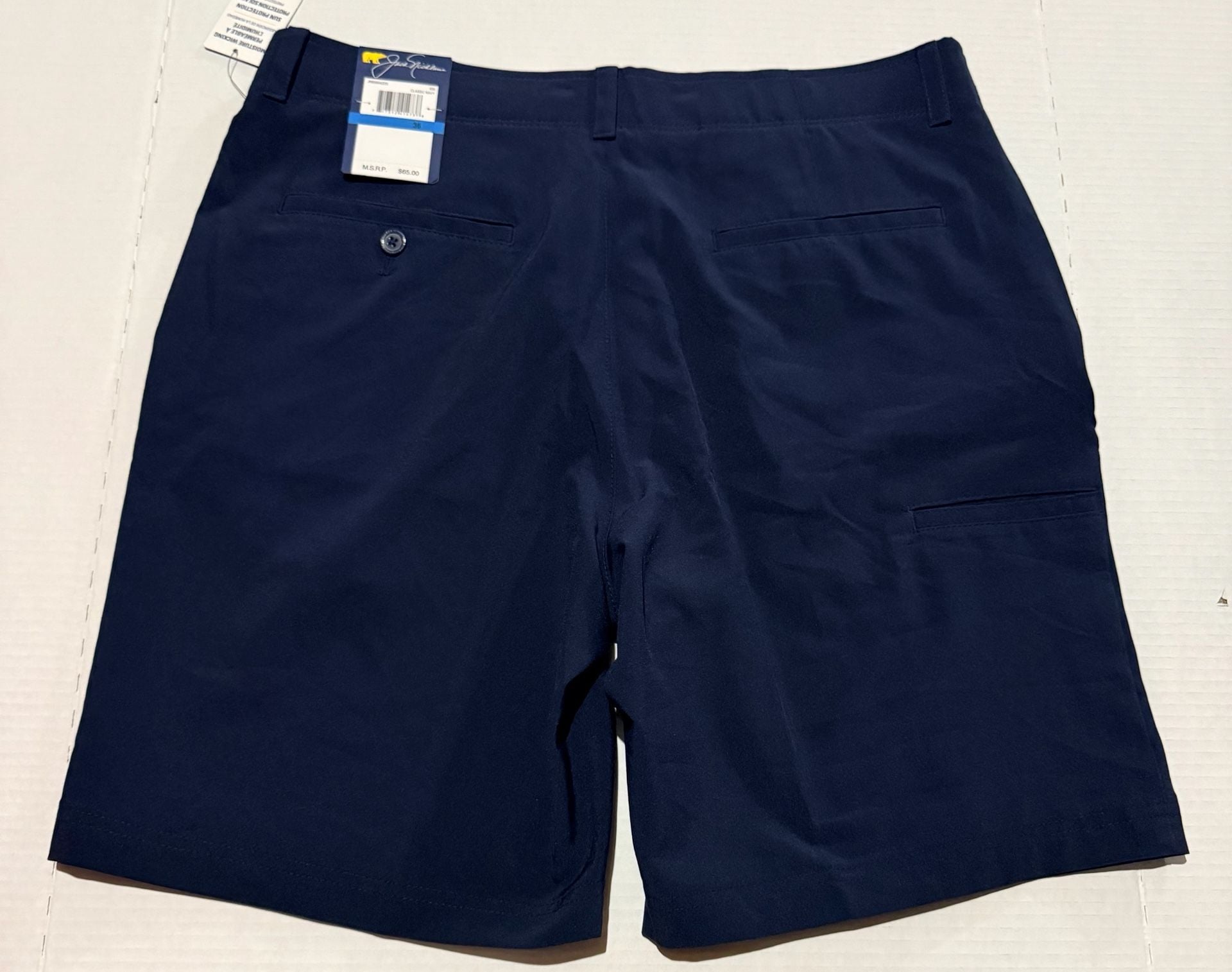 Jack Nicklaus Golf Shorts Size 36 Navy Blue Performance Flat Front NWT 4