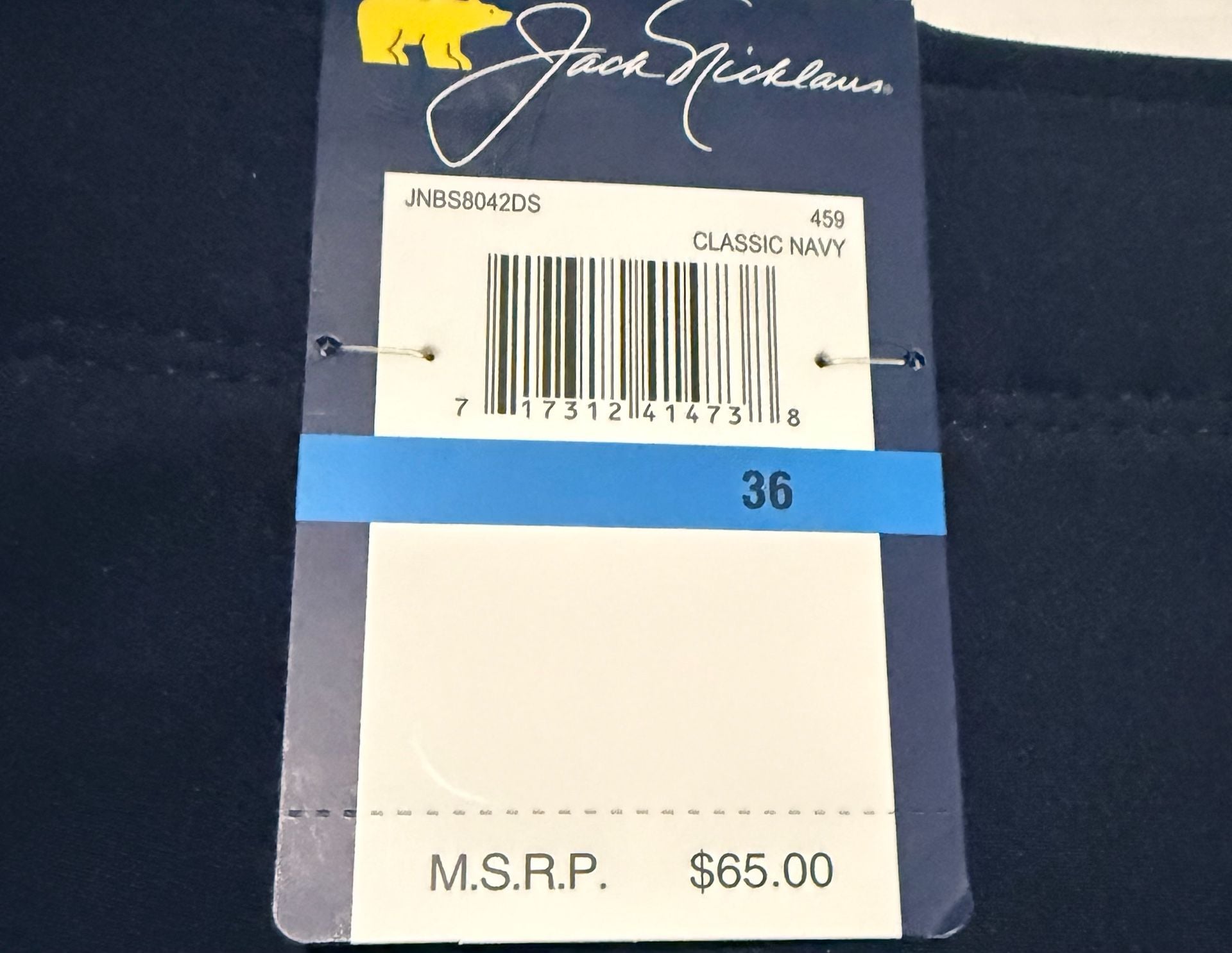 Jack Nicklaus Golf Shorts Size 36 Navy Blue Performance Flat Front NWT 8