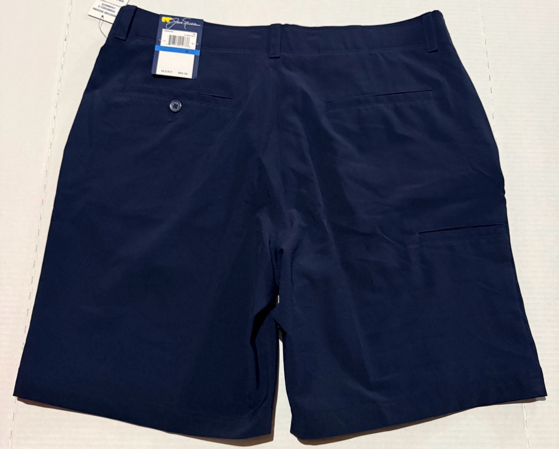 Jack Nicklaus Golf Shorts Size 36 Navy Blue Performance Flat Front NWT 9