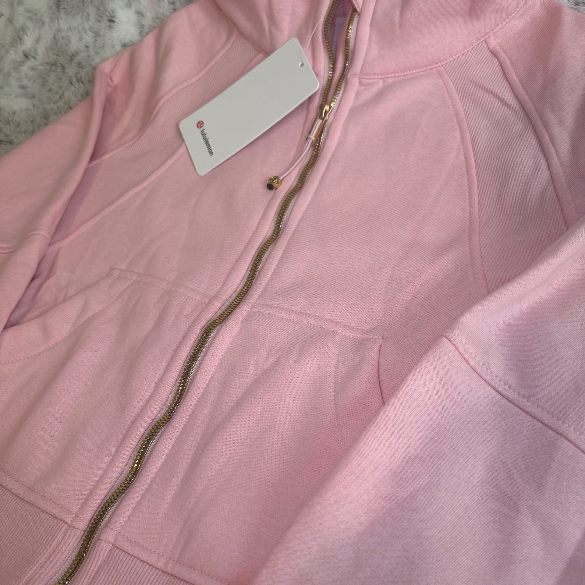Lululemon Scuba Full-Zip Cropped Hoodie Size 6 Pink 4