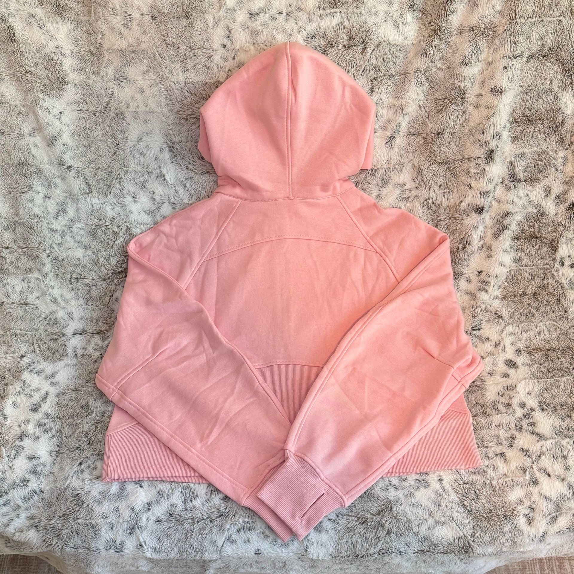 Lululemon Scuba Full-Zip Cropped Hoodie Size 6 Pink 5