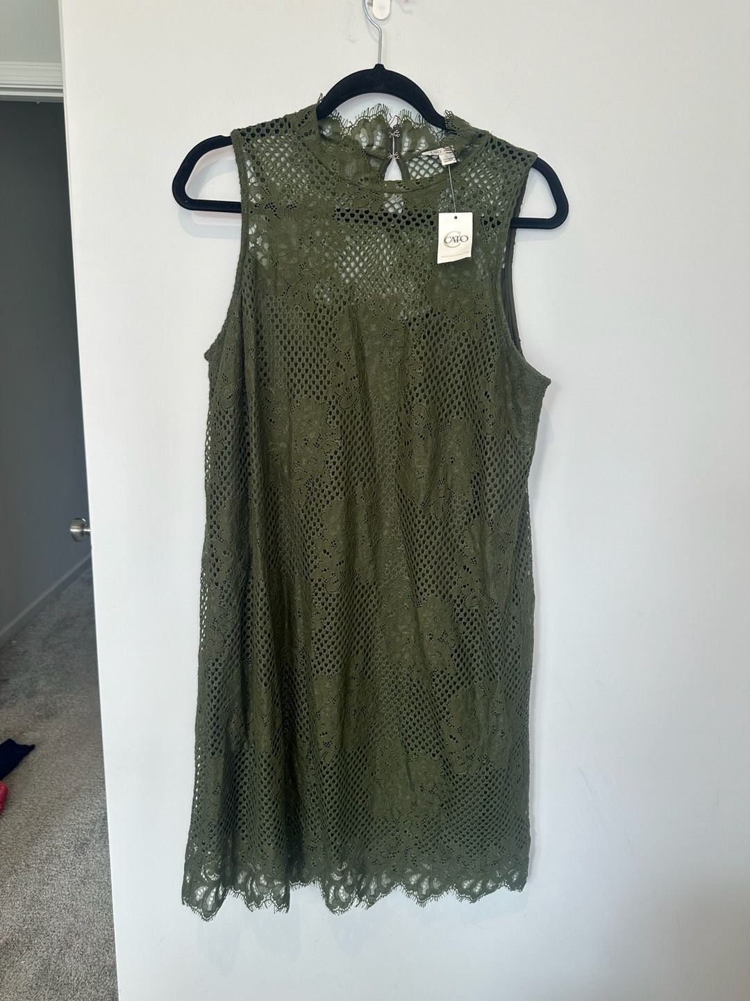 NWT Cato Green Lace Sleeveless Dress 2