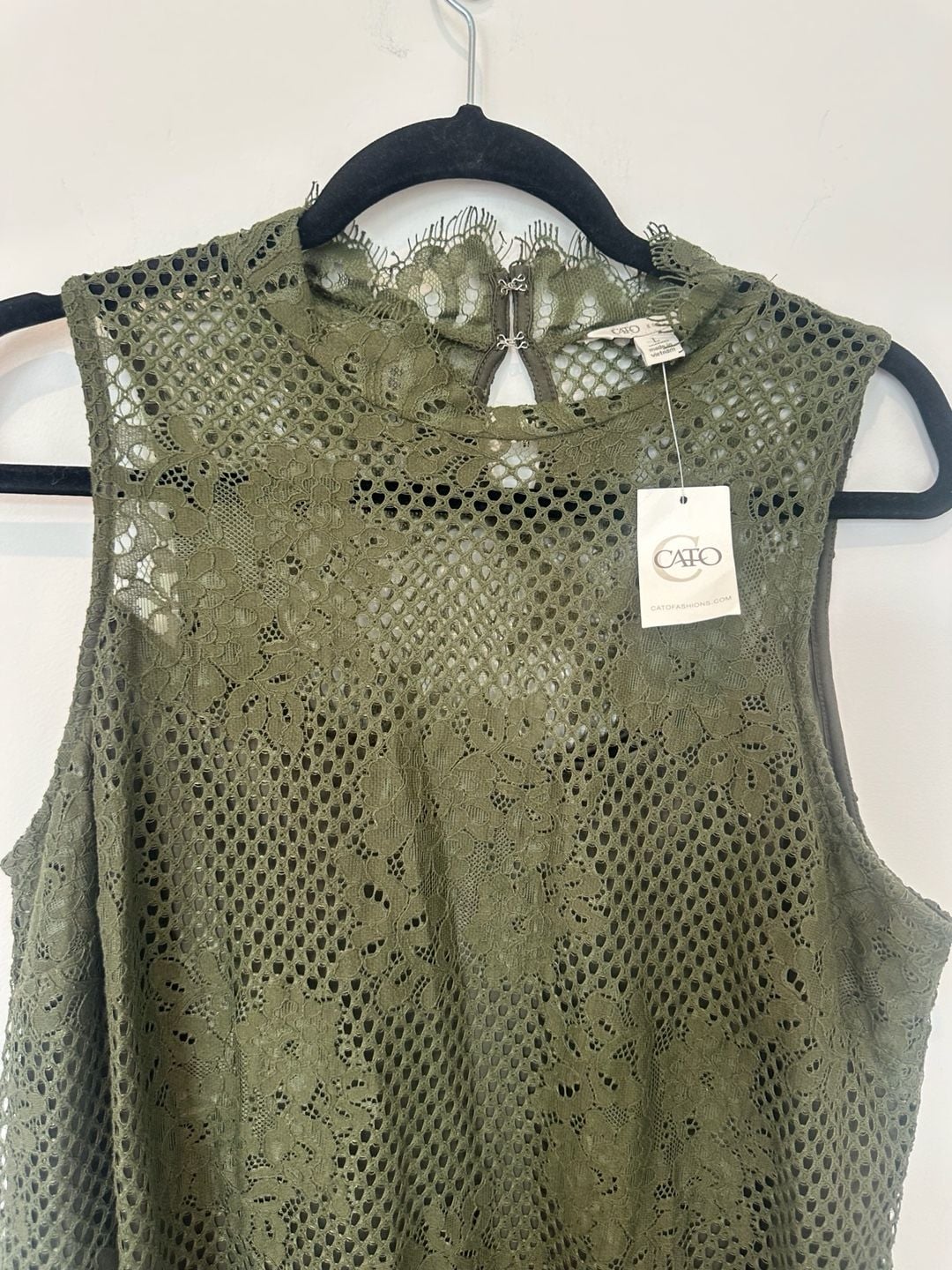 NWT Cato Green Lace Sleeveless Dress 4