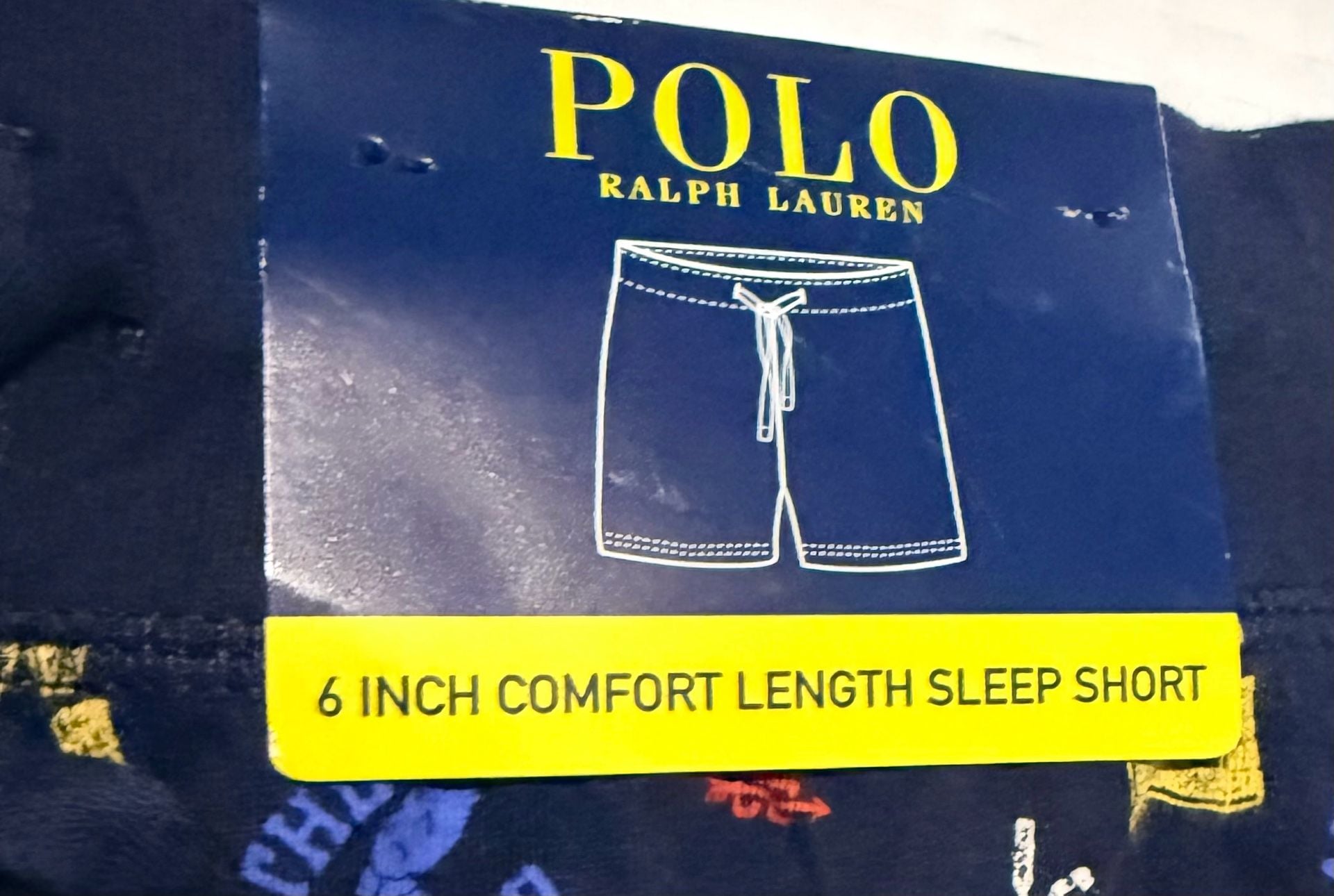 Polo Ralph Lauren Sleep Shorts Size XL Navy Multi Varsity Print 3