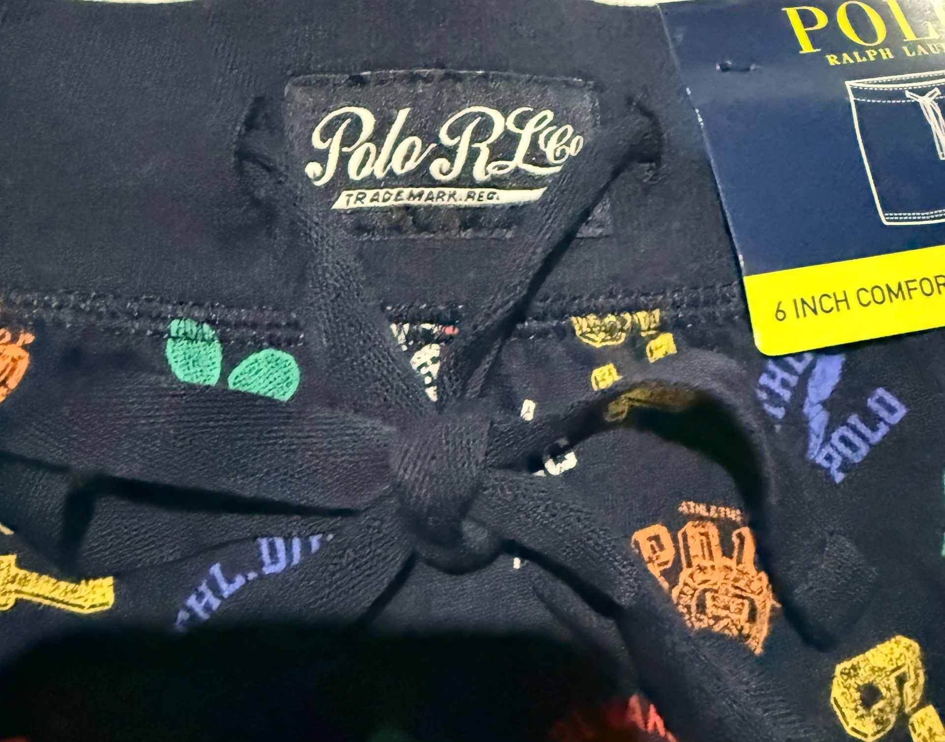 Polo Ralph Lauren Sleep Shorts Size XL Navy Multi Varsity Print 4