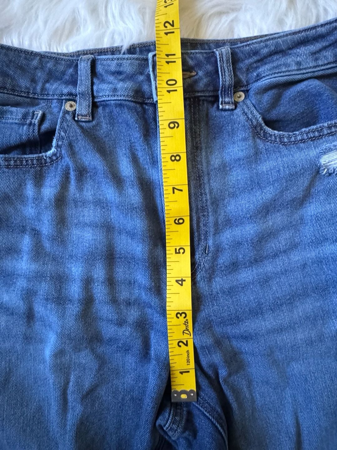 American Eagle Stretch Ripped Super High-Waisted Straight Jean Size 6 Blue 10