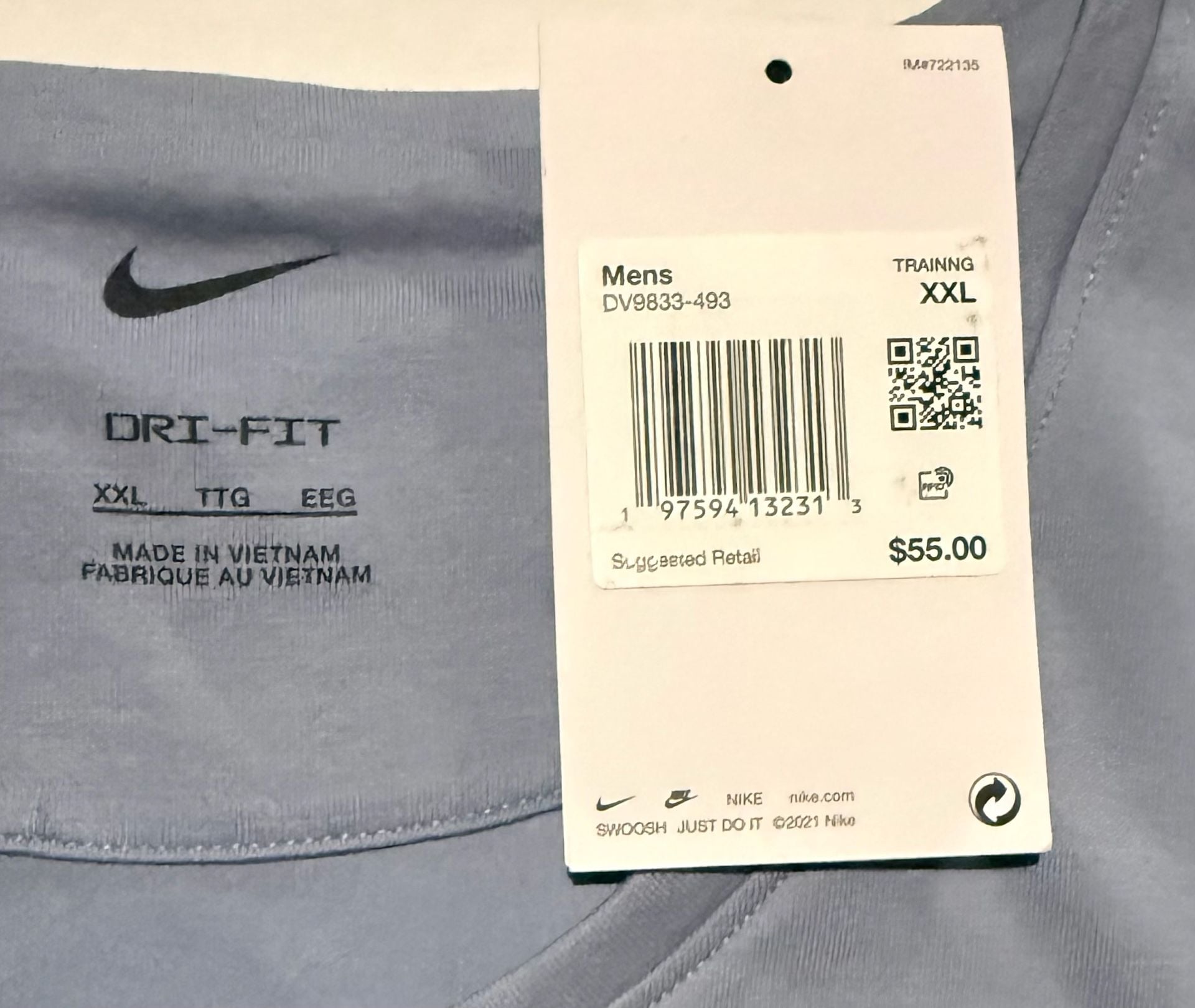 Nike Dri-FIT Primary Fitness Tank Top Size XXL Blue Gray DV9833-493 4