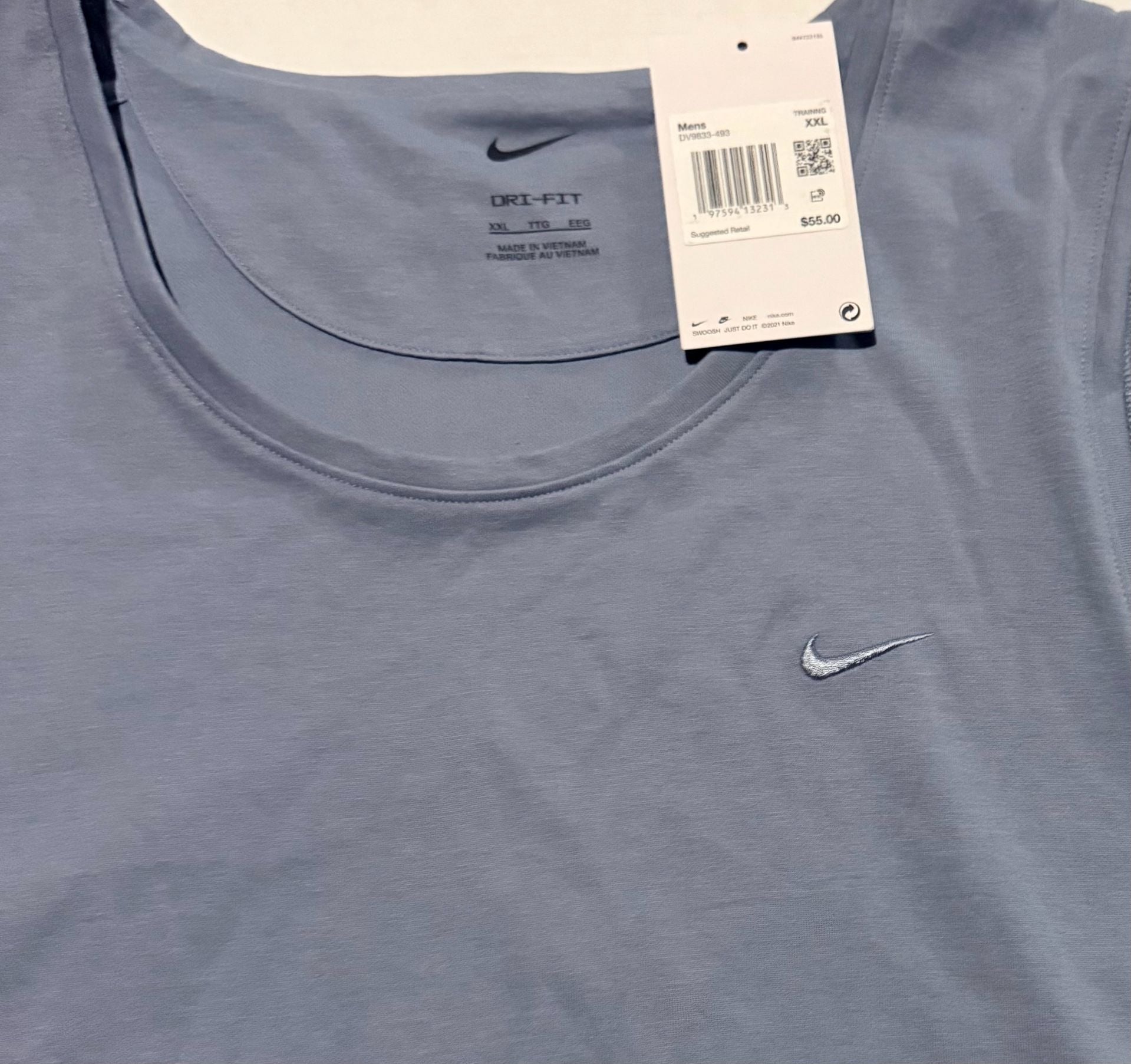 Nike Dri-FIT Primary Fitness Tank Top Size XXL Blue Gray DV9833-493 5