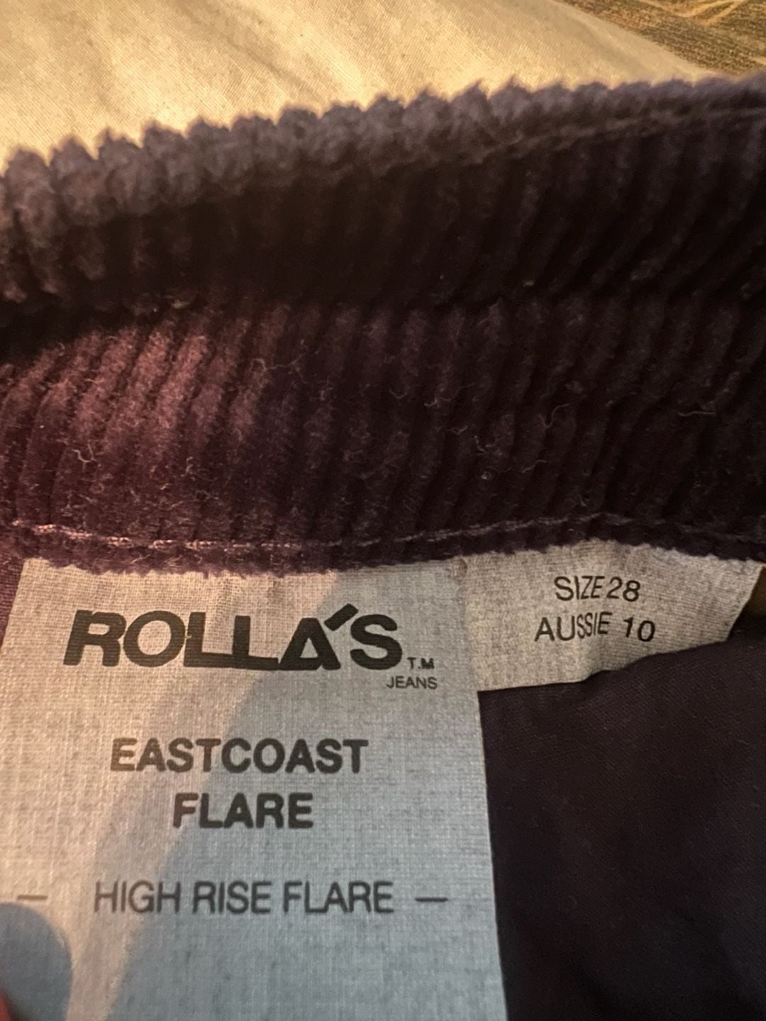 Rolla's Eastcoast Flare Corduroy Pants Size 28 Navy 3