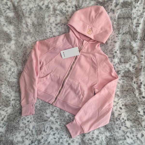 Lululemon Scuba Full-Zip Cropped Hoodie Size 8 Strawberry Milkshake