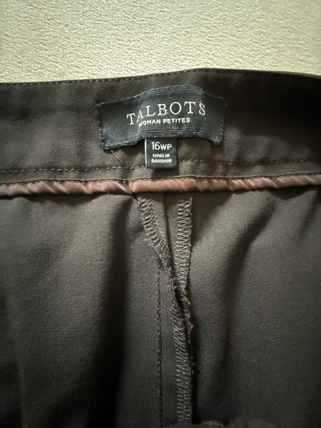 Talbots Curvy Pants Size 16WP Brown Trousers 5