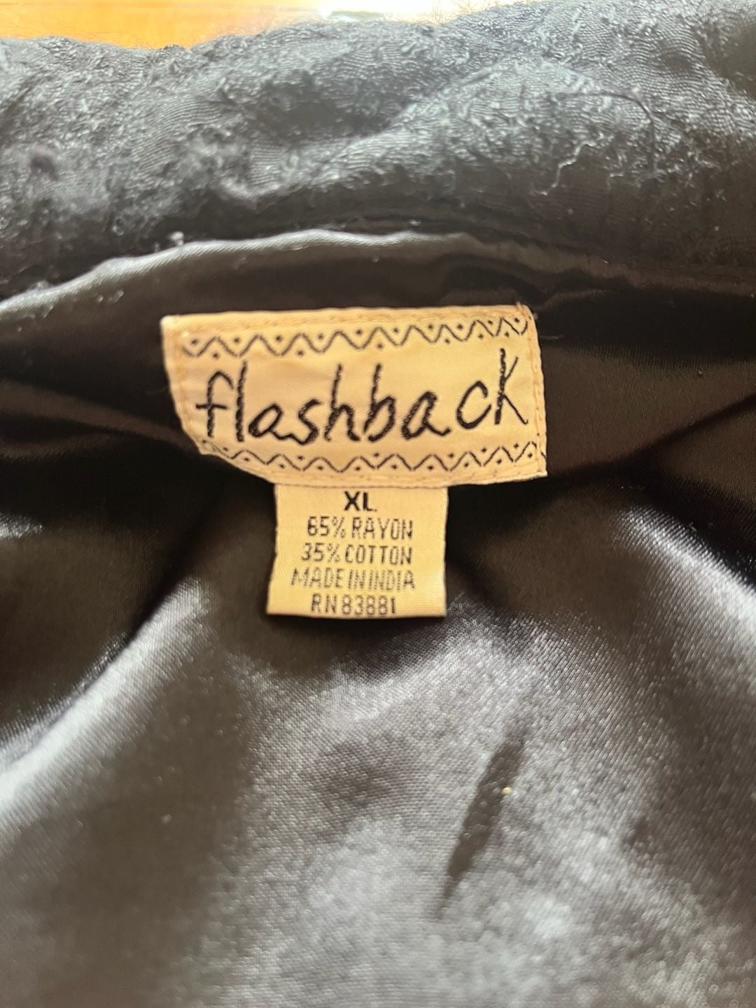 Flashback Patchwork 90s Tapestry Jacket Size XL Black Sage Gold Embellished 13