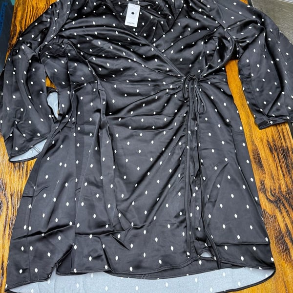 Women's Plus Size Amira Spot Dress - black,