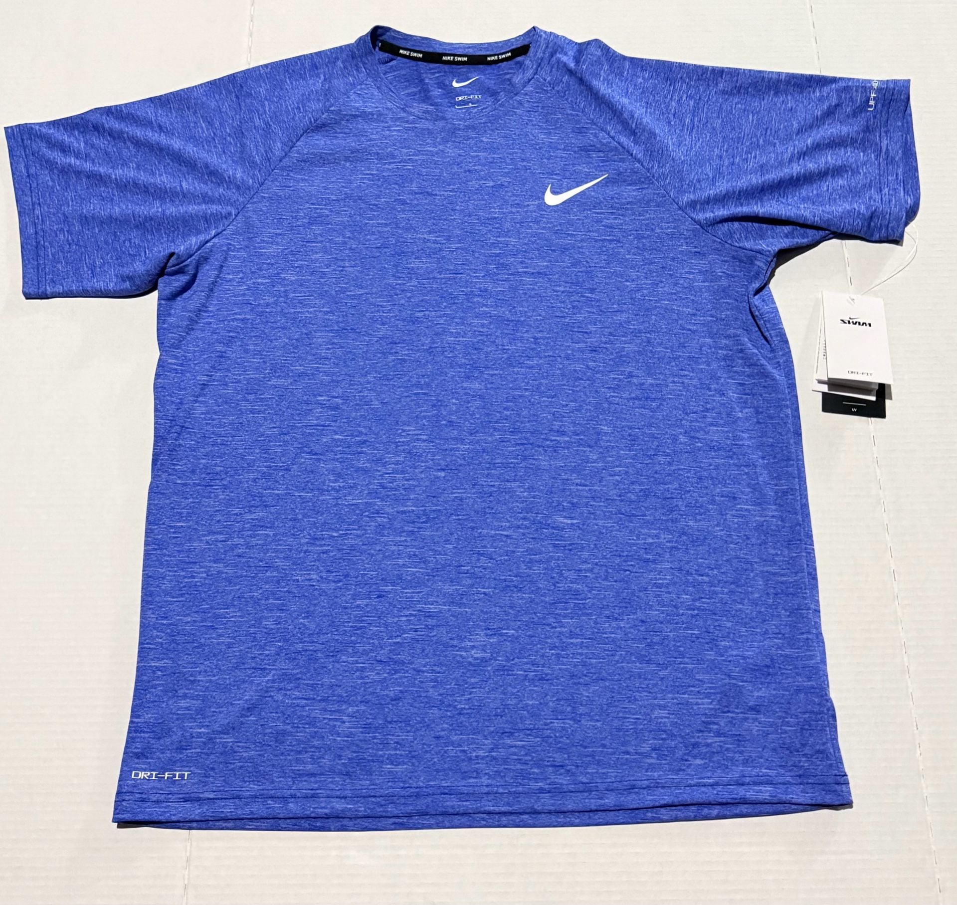 Nike Hydroguard Swim Shirt Size L Blue Dri-FIT UPF 40+ 2