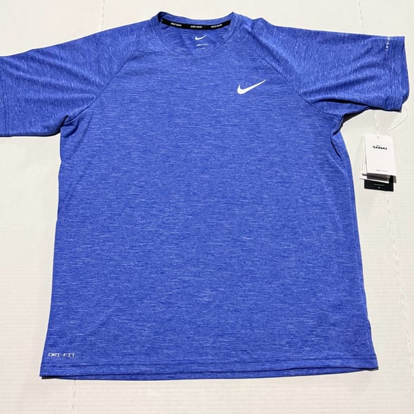 Nike Hydroguard Swim Shirt Size L Blue Dri-FIT UPF 40+