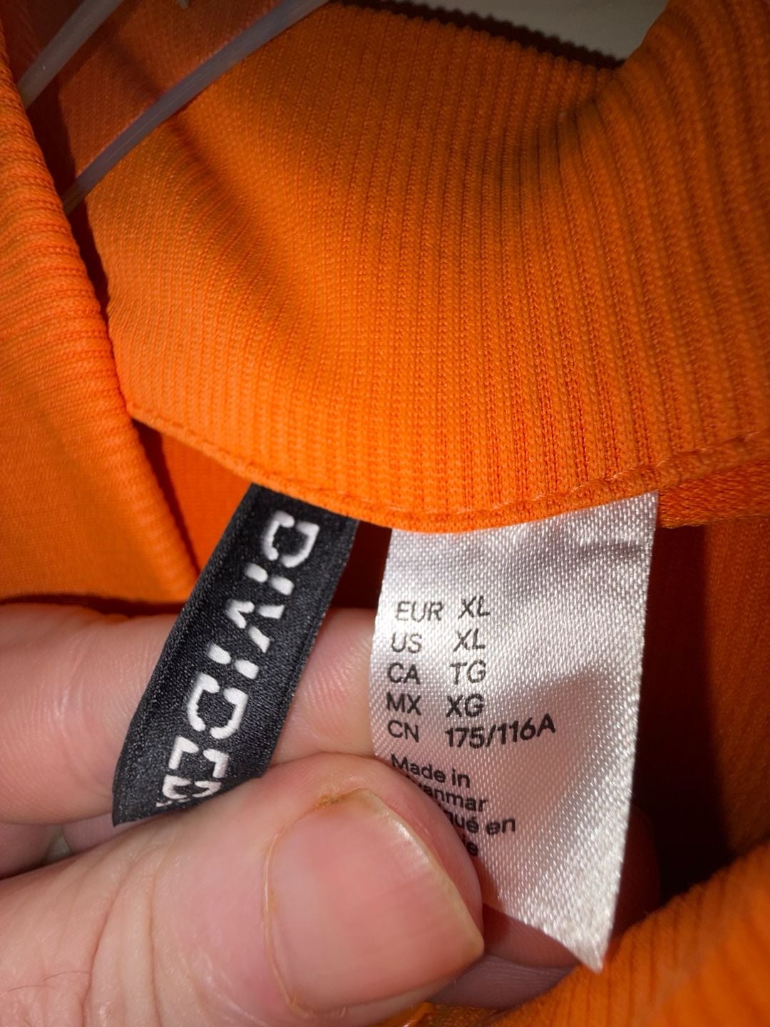 Divided H&M Full Zip Workout Jacket Size XL Orange Thumbholes 4