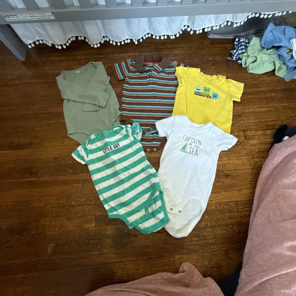 Baby Boys Assorted Bodysuits Lot Of 5