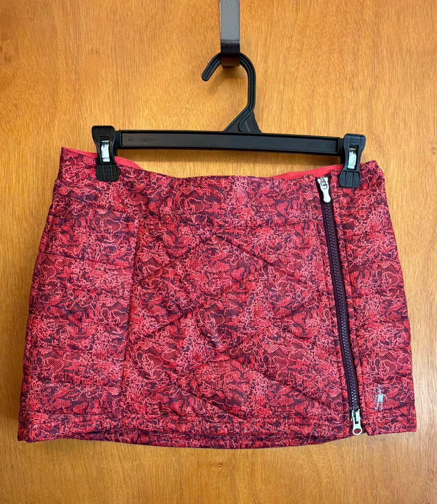 Smartwool Quilted Insulated Skirt Size XS Pink Red Pattern 2