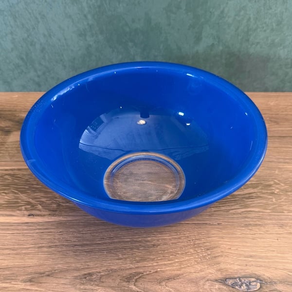 Pyrex Mixing Bowl 325 2.5L Blue Clear Bottom Vintage
