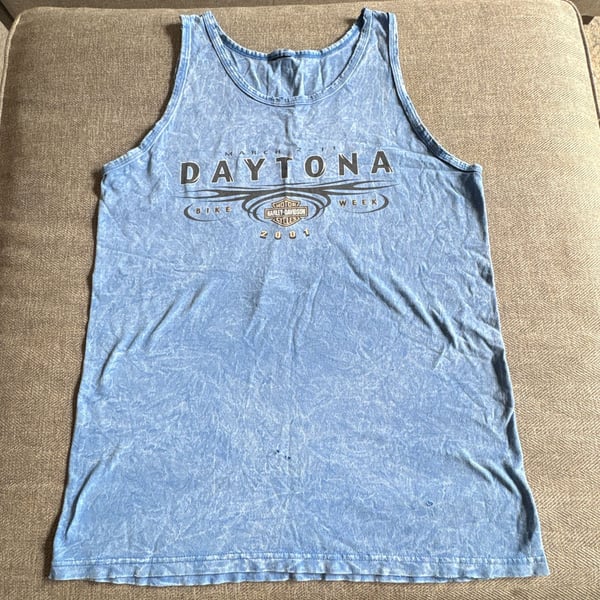Harley-Davidson Daytona Bike Week 2001 Tank Top Blue Stonewash