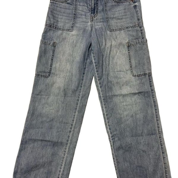 Hippie Girl High Rise Wide Leg Jeans Size 16 Blue Cargo