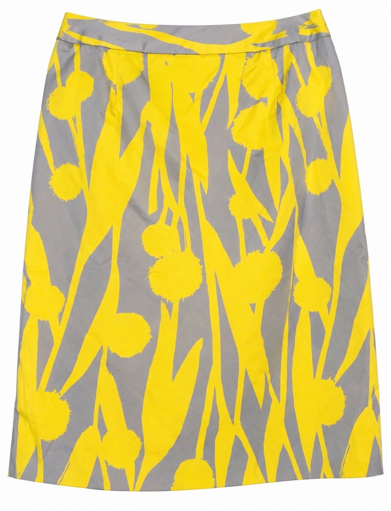 Boden Pencil Skirt Size 6R Yellow Gray Dandelion 2