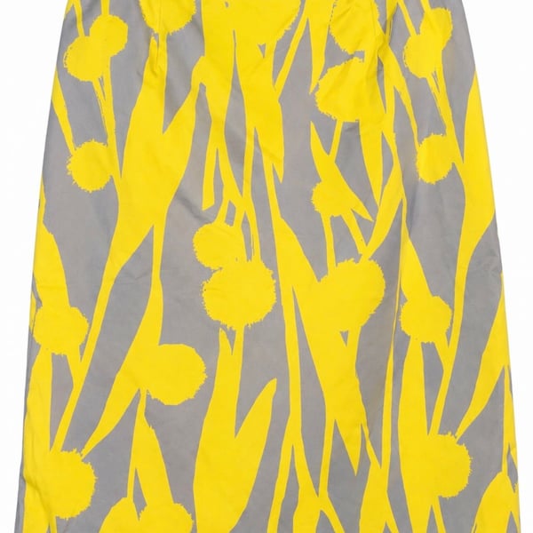 Boden Pencil Skirt Size 6R Yellow Gray Dandelion