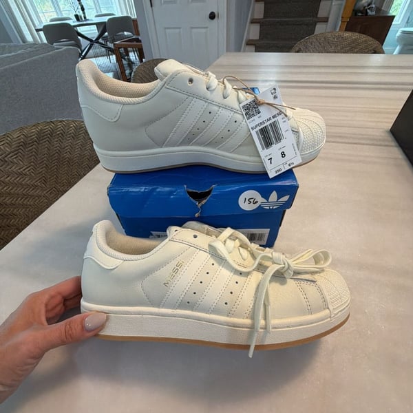 Adidas Superstar Messi Size M7/W8 White Sneakers With Box