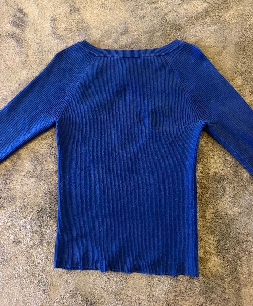 LAUREN RALPH LAUREN Women's Soft Cotton Shoulder-Button Crewneck Sweater Size L 7