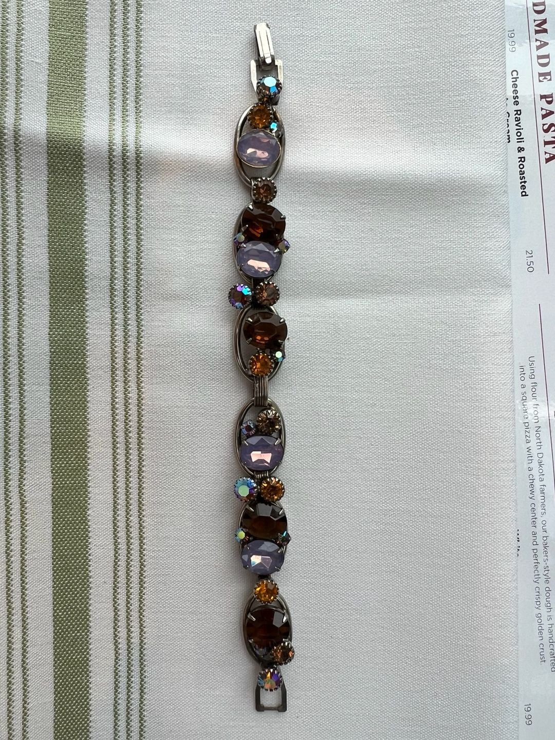 Weiss Vintage Rhinestone Cocktail Link Bracelet Brown Amethyst 2