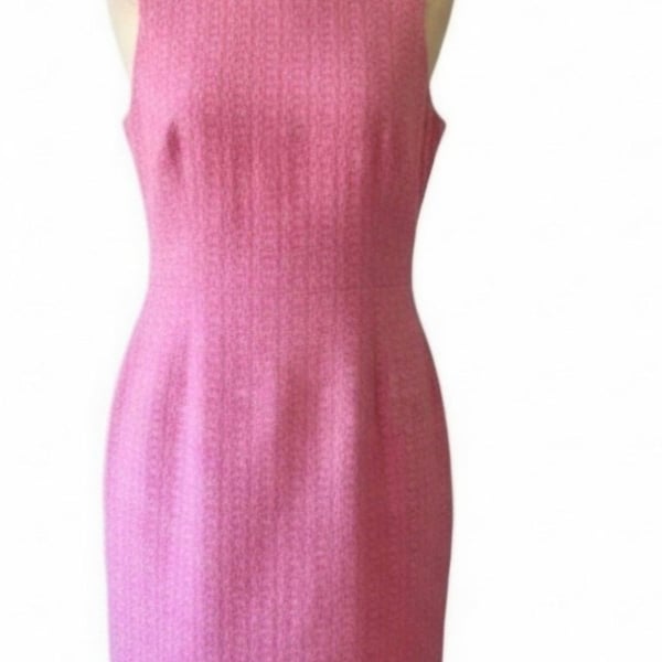 Calvin Klein Sleeveless Pink Tweed Sheath Dress