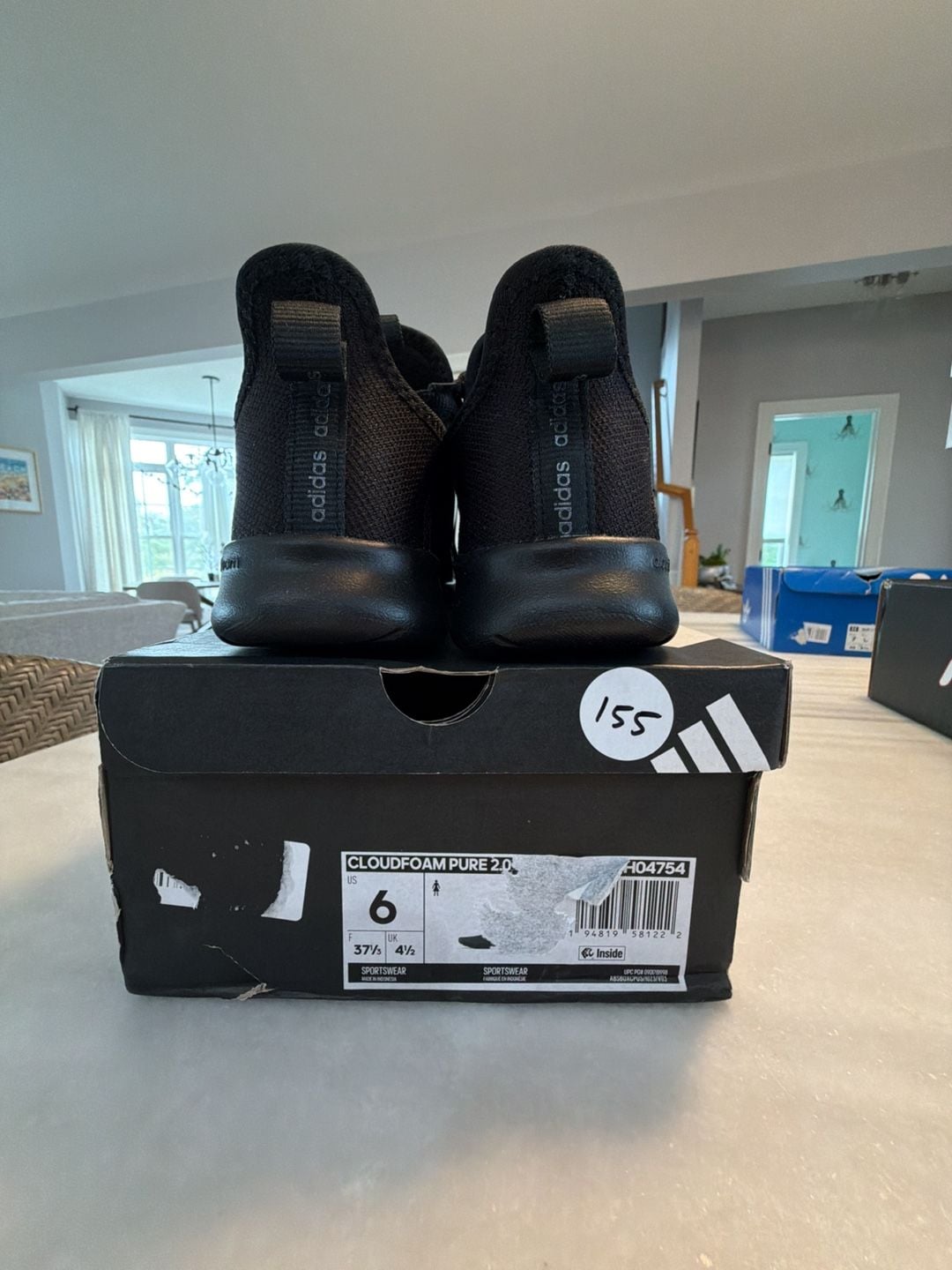 Adidas Cloudfoam Pure 2.0 Size W6 Black Sneakers Shoes H04754 New with Box 7