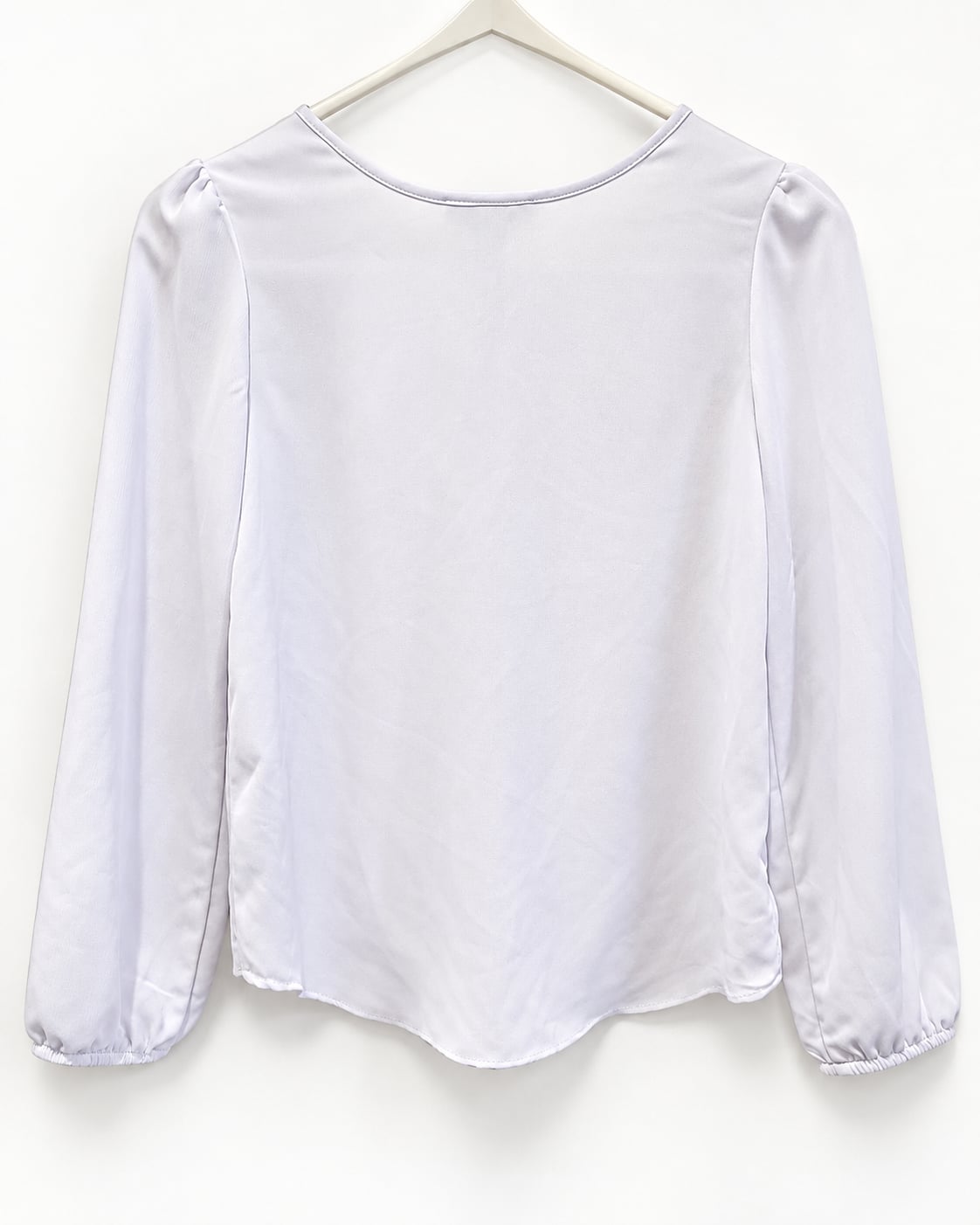 Amy Byer Girls White/Lavender Tie-Front Blouse with Necklace – Size M (10/12) 4