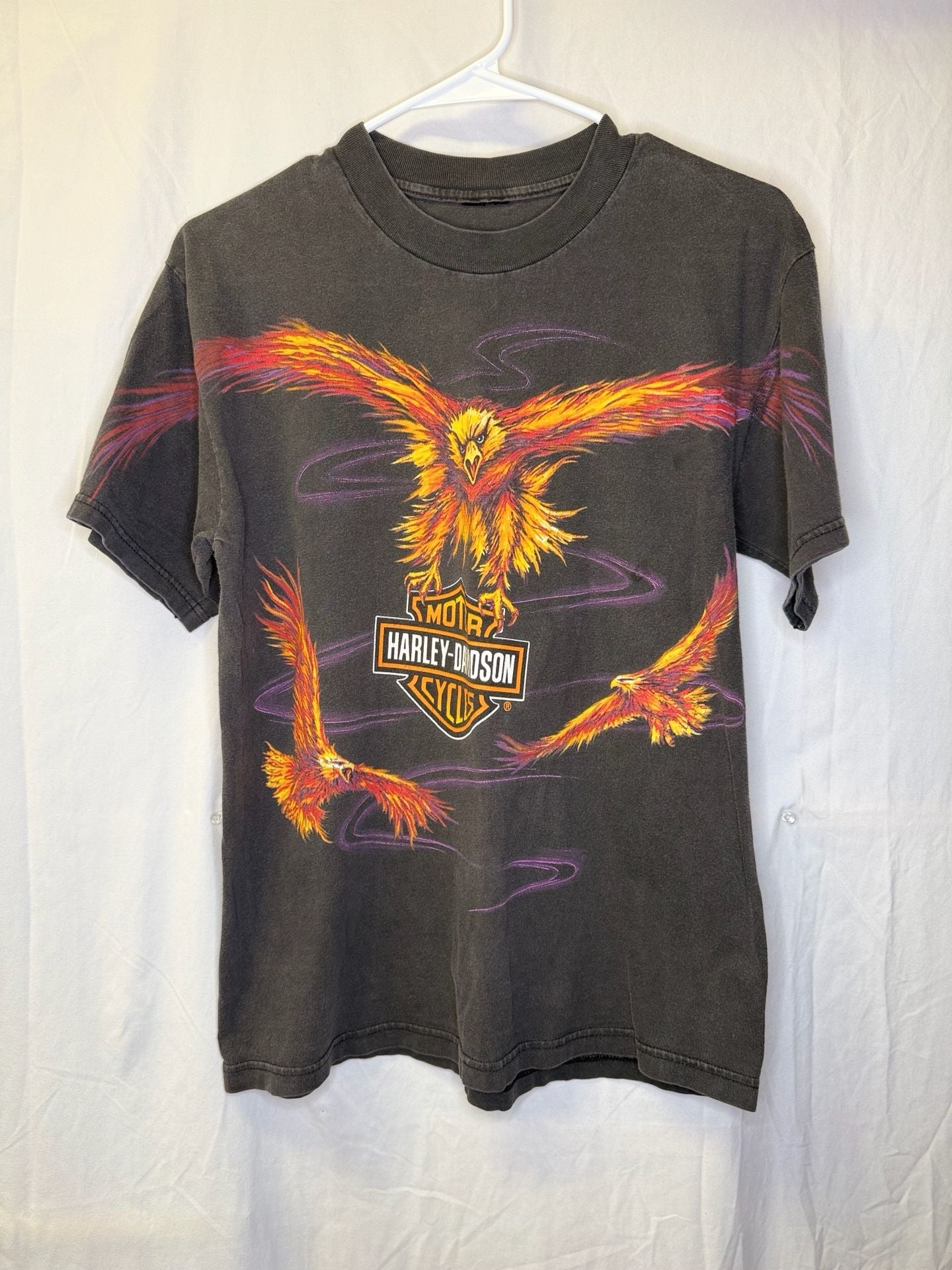 Harley-Davidson Vintage 1999 Fiery Eagle Graphic T-Shirt Black 2