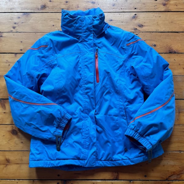 Lands End Winter Jacket Size L 14-16 Blue Insulated Ski Coat
