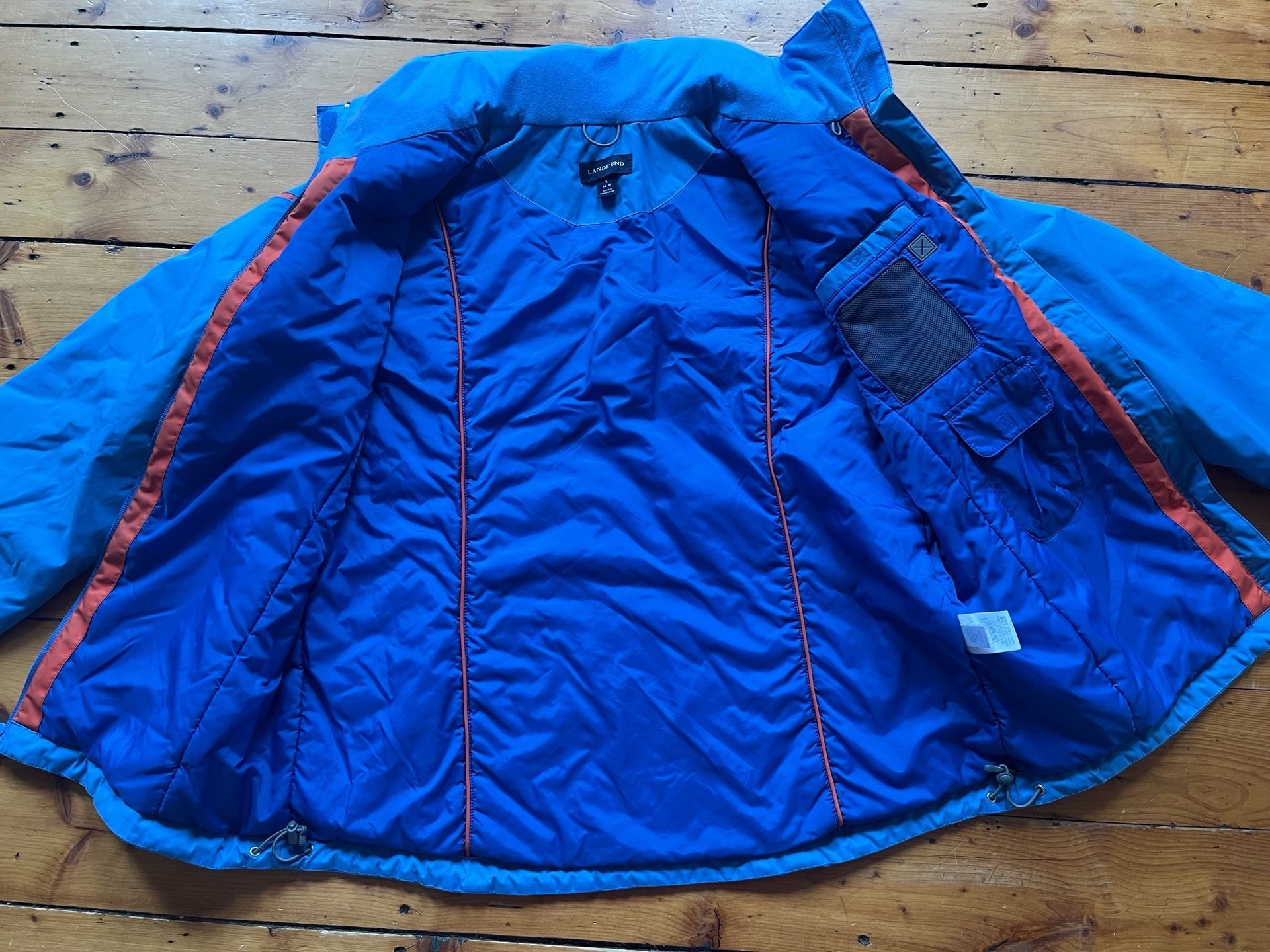 Lands End Winter Jacket Size L 14-16 Blue Insulated Ski Coat 6
