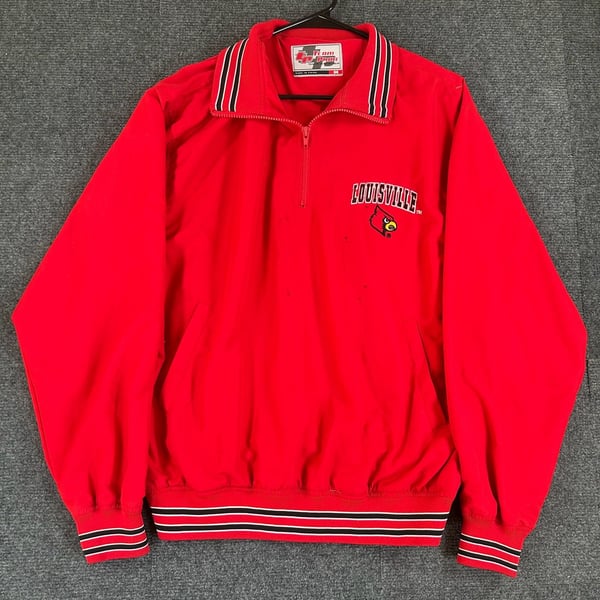 Team Pride Louisville Cardinals 1/4 Zip Jacket Size M Red Pullover