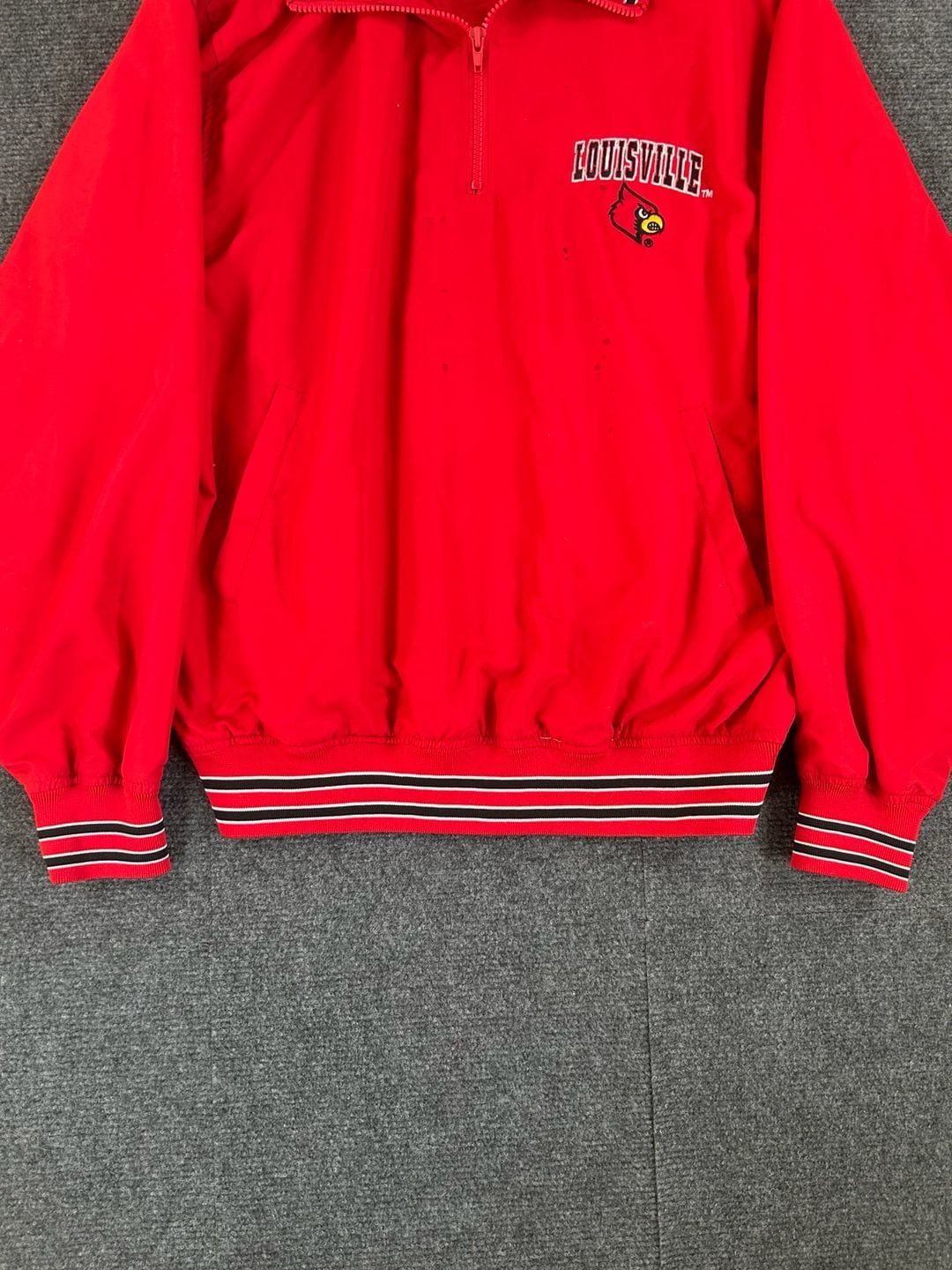 Team Pride Louisville Cardinals 1/4 Zip Jacket Size M Red Pullover 8
