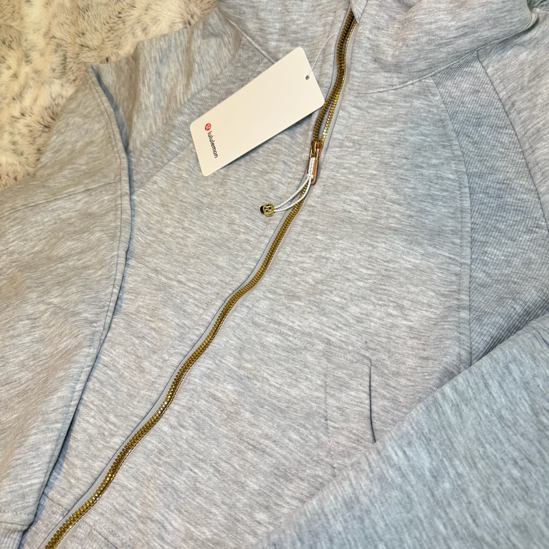 Lululemon Scuba Oversized Full-Zip Hoodie Size 6 Heathered Grey Gold 4