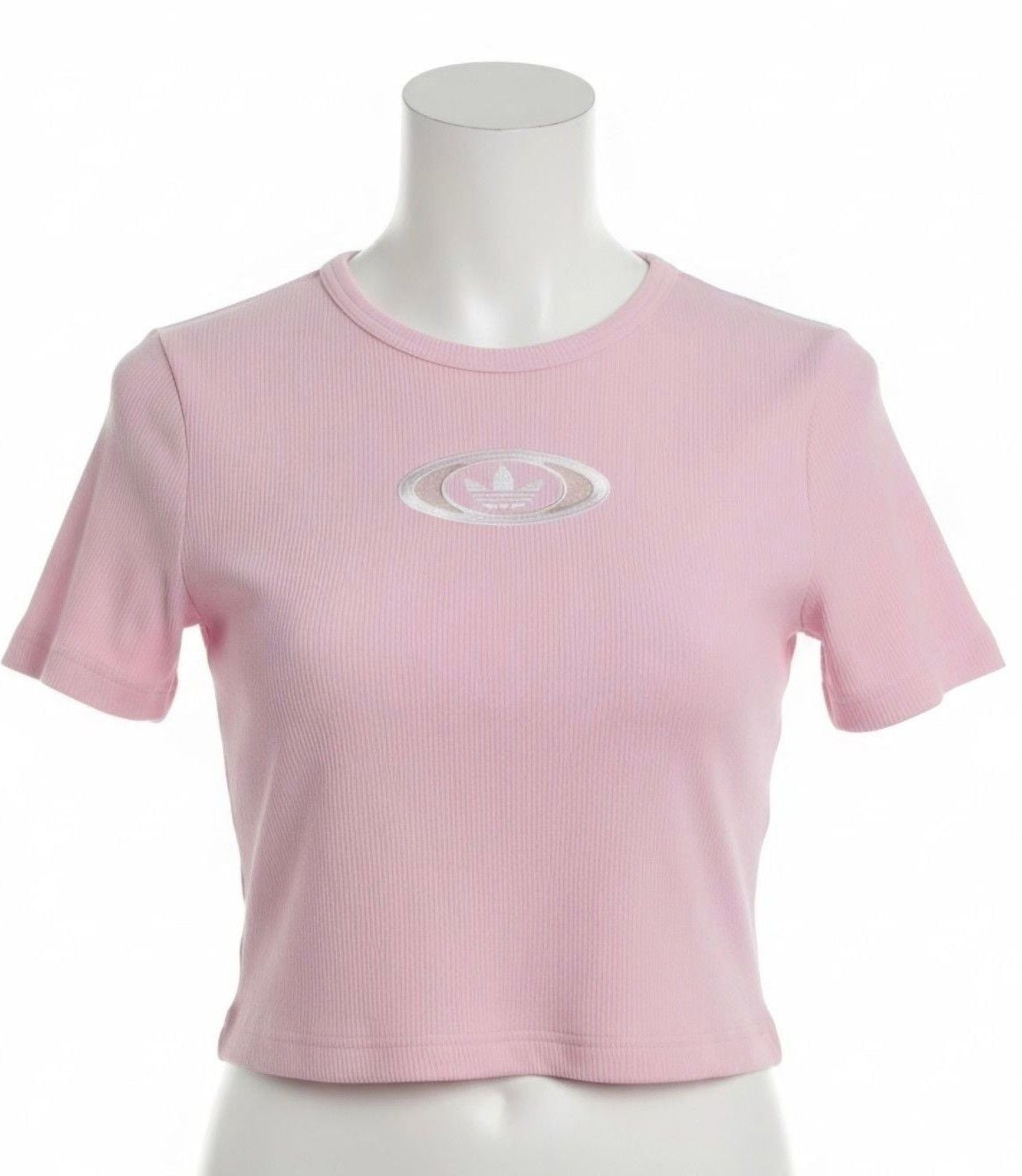Adidas Originals Ribbed Cut Out T-Shirt Pink Y2K 2